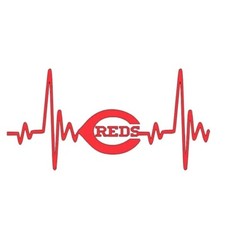 Cincinnati Reds Heartbeat Vinyl Decal Window Truck Sticker Laptop