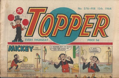 THE TOPPER COMIC + COA No 576 - 15 February 1964 VINTAGE & ORIGINAL PERFECT GIFT
