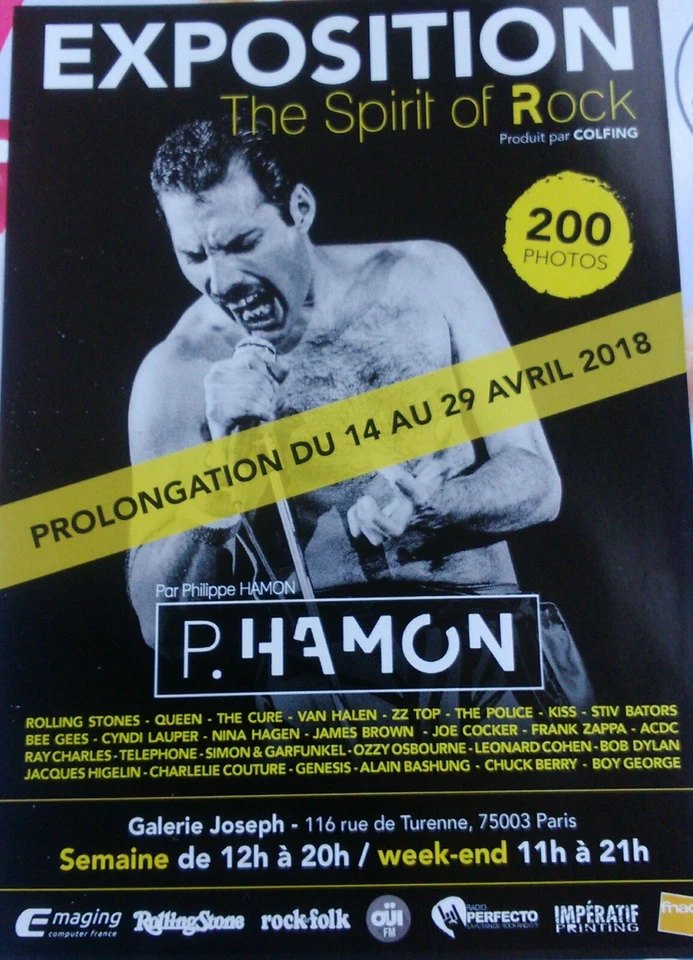 Freddie Mercury Queen French flyer exhibition the Spirit of Rock 2018 - Photo 1/1