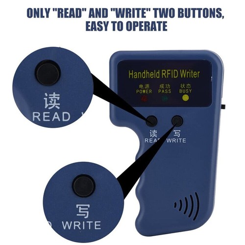 Lettore chiavi fotocopiatrice scheda ID RFID portatile scrittore duplicatore 125KHz + etichette 5PCS - Foto 4 di 9