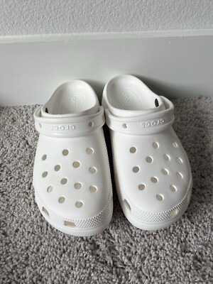 Authentic Crocs Classic Clog White Shoe Size 9