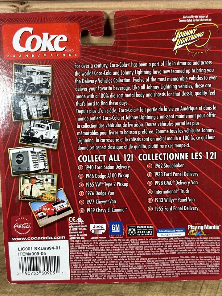 Coca-Cola Johnny Lightning Delivery 1955 Ford Panel Delivery Real Wheels Series - Image 3 of 4