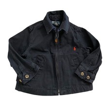 VTG Polo Ralph Lauren Harrington Jacket 2T Navy Loop Chin Strap Red Pony