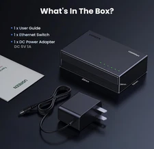 5Port Gigabit Ethernet Switch Hub Plug Play Fanless Network Splitter Pc Rout Nas