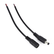 5 Pair 5.5x2.1mm Male Female DC Power Barrel Plug Jack Connector Cable Wire