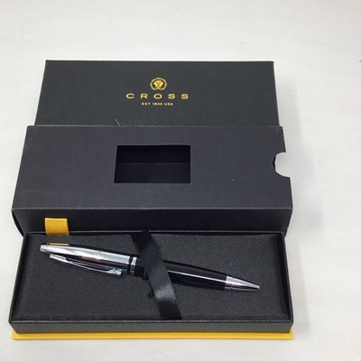 Cross Ball Point Pen Stylo Bille Matte Black & Chrome AT0112-2 New in Box