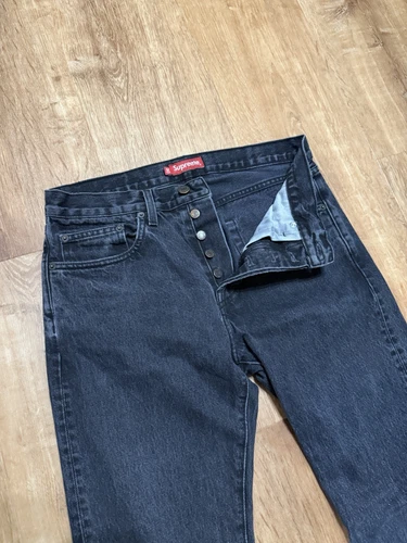 Pantalon jean slim homme Supreme 30x30 noir denim vintage fabriqué aux États Unis denim selvedge