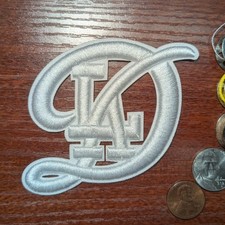 LA Patch White Los Angeles Dodgers 3D Puffer MLB Embroidered Iron On 3.5x3"