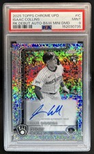 2025 Topps Chrome Isaac Collins Rookie Auto B&W Mini-Diamond #CRDA-IC PSA 9