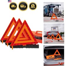 Warning Triangles, Safety Triangles DOT Approved, Plastic, 3 Pack, Reflective...