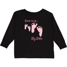 Inktastic Soon To Be Big Sister Toddler Long Sleeve T-Shirt Family Girl Feet
