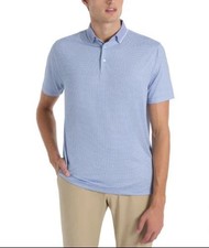 NEW Hickey Freeman Men's L Golf Polo Shirt Blue Diamond Print