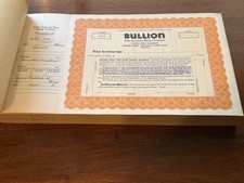 BULLION GOLD & SILVER MINE STOCK CERTIFICATE FULL BOOK
