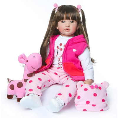 Hehuzy 24 Inch Reborn Baby Dolls Lifelike Baby Doll Toddler Girl Long Hair