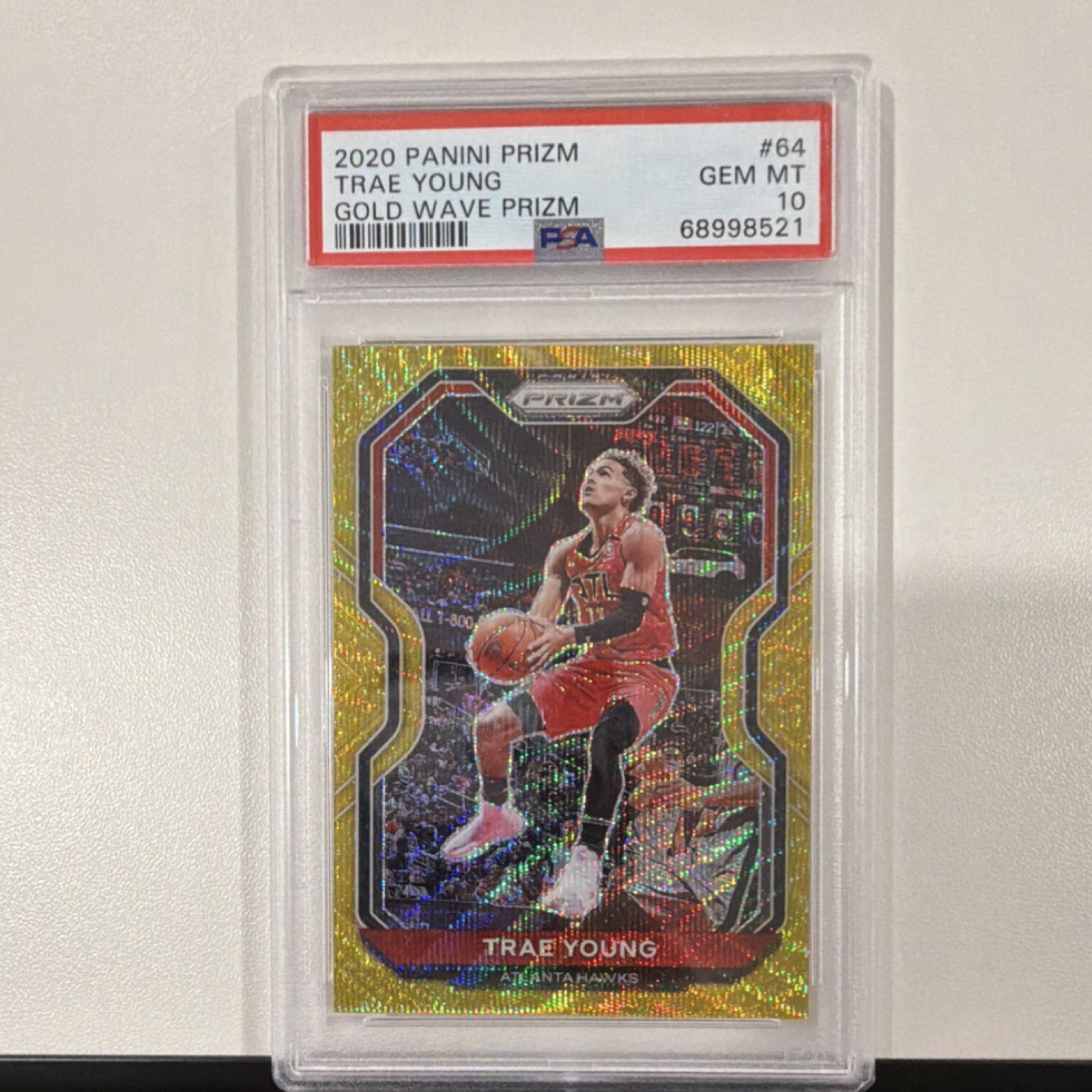 Panini 2020-21 Prizm Trae Young #64 Gold Wave Prizm PSA 10 GEM MT Atlanta Hawks