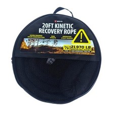 7/8" x 20FT Kinetic Recovery Rope in Black - 21,970 lbs Breaking Point, 7,320