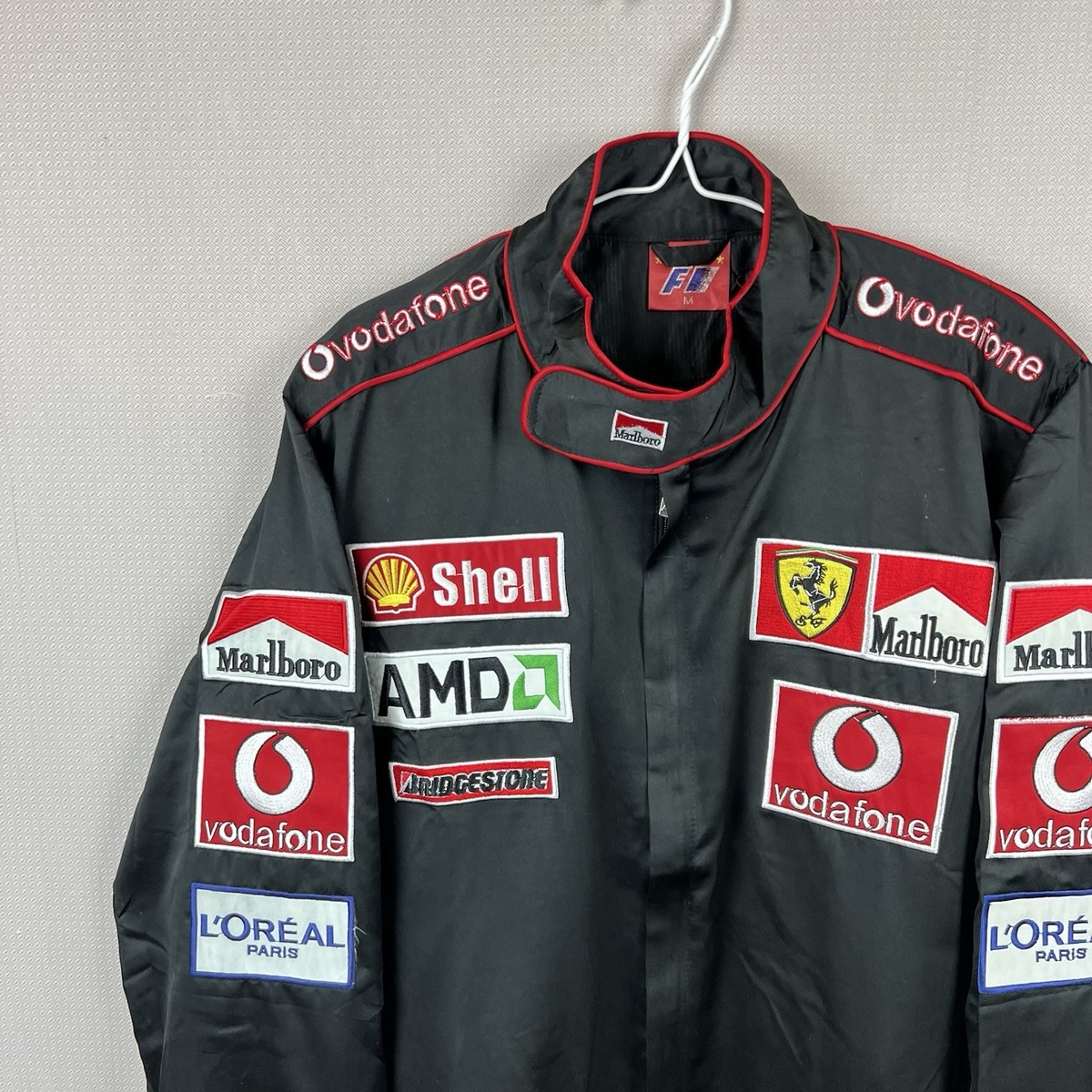 Vintage Marlboro Vodafone F1 Ferrari Racing Full Zip Bomber Jacket
