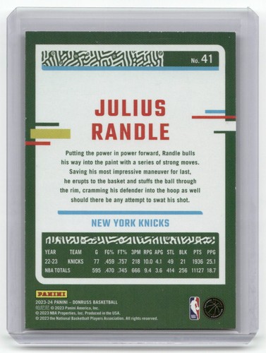 2023-24 Panini Donruss #41 Julius Randle Choice Black Gold #/8 - Picture 2 of 2