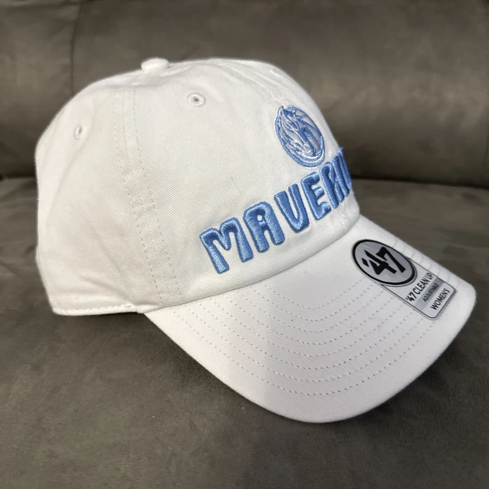 Sombrero NBA NUEVO CON ETIQUETAS '47 Marca Limpieza Dallas Mavericks Mujer Luminance Blanco/Azul. G0 Foto 4 de 4