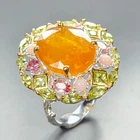 Handmade ring 18 ct Yellow Sapphire Ring 925 Sterling Silver Size 8.5 /R459128