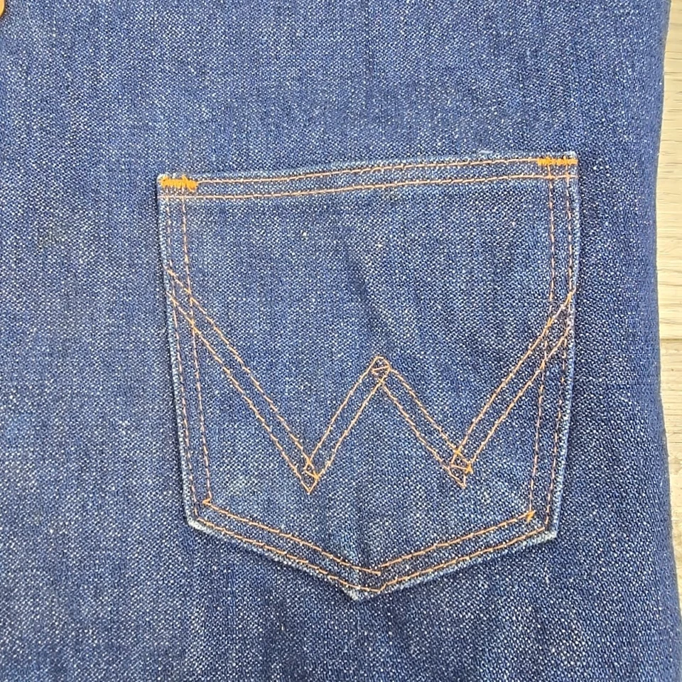 Colete Vintage Anos 70 Wrangler Rainbow Tag Sherpa Denim Feito nos EUA - Sem Etiqueta de Tamanho - Imagem 4 de 4