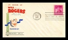 Dr Jim Stamps Will Rogers 1948 First Day Cover I A Bennett Cachet
