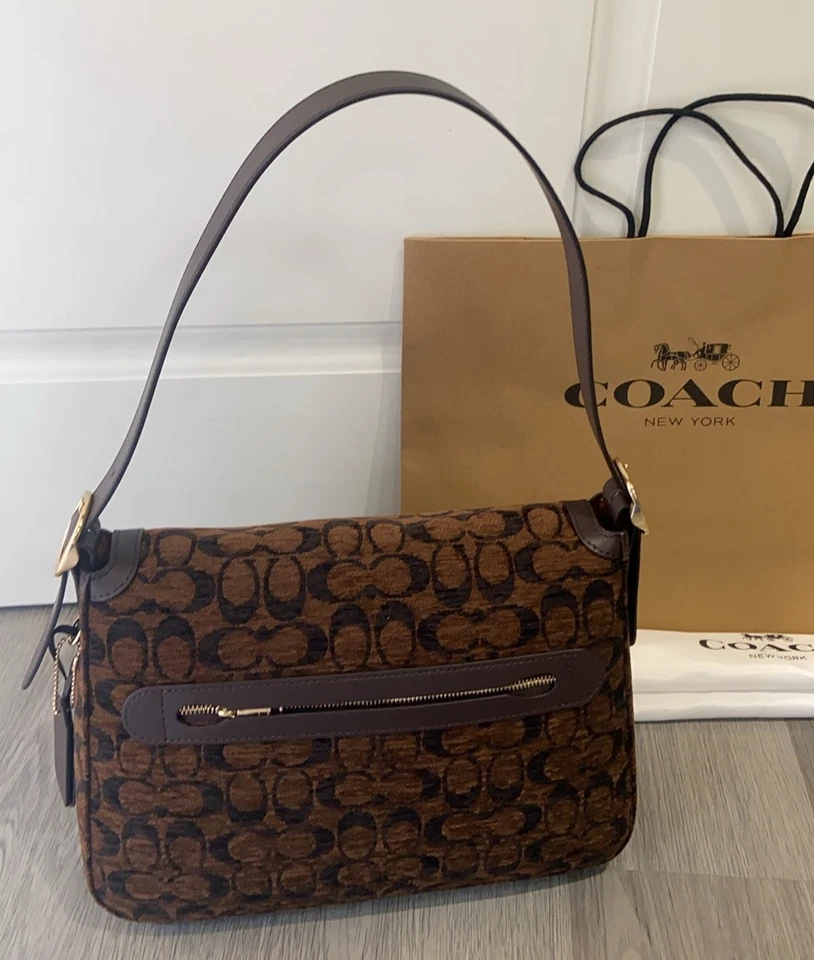 Etta Flap Shoulder Bag in Signature Chenille CCE58 - Image 2 of 4