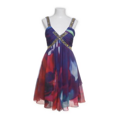 Unique, Cocktailkleid, Größe: 34, Lila/Mehrfarbig, Polyester, Batik, Damen #OxT