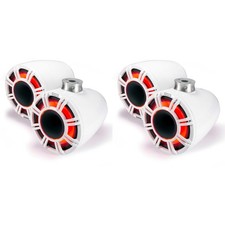 Kicker 2 Pair  47KMFC9W 9" White Horn-Loaded Tower Speakers with Flat-Mount...