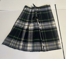 Vintage The Scotch House Plaid Skirt Kilt Blue Green 32