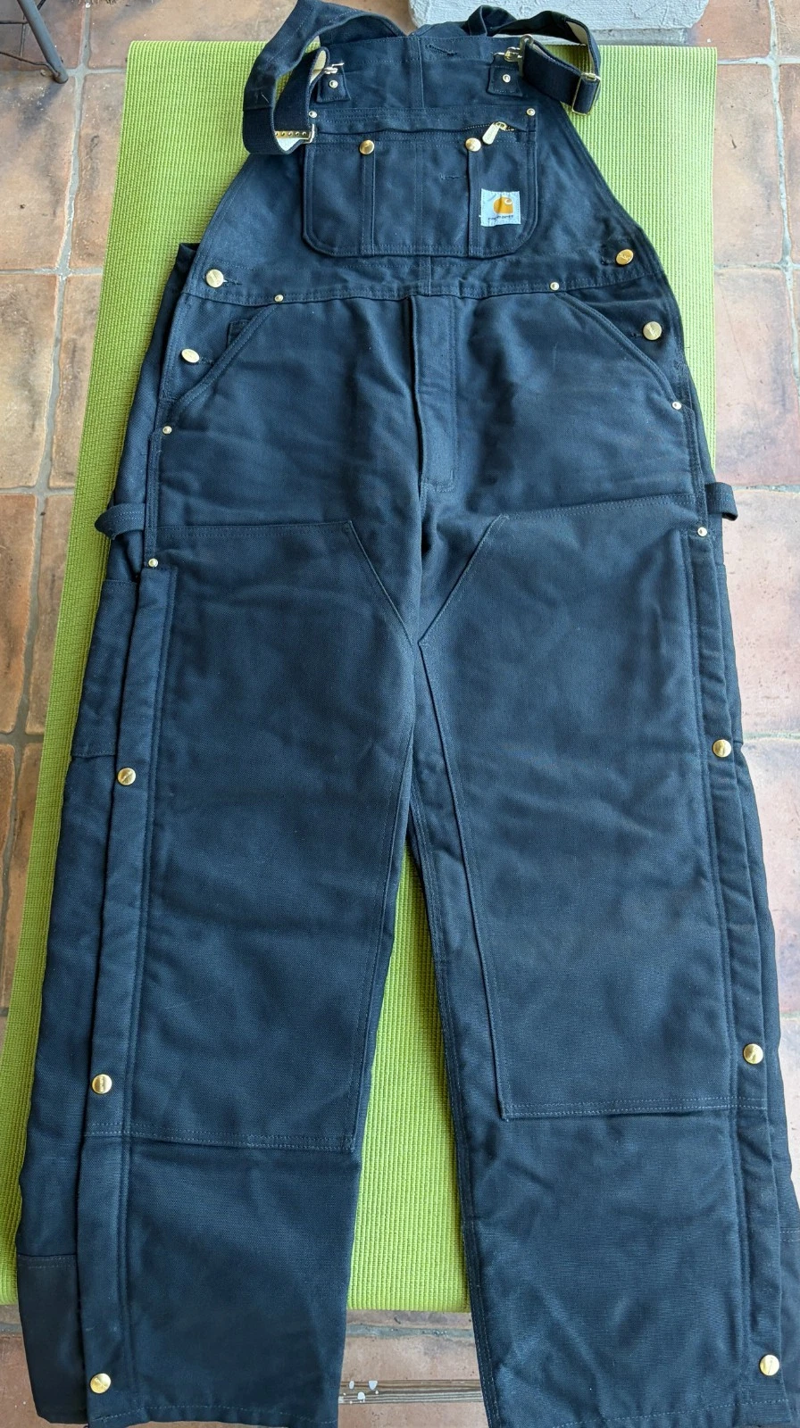 Carhartt R41 BLK Quilt Lined Duck Bib Overall 36x30 New without Tags MSRP $169