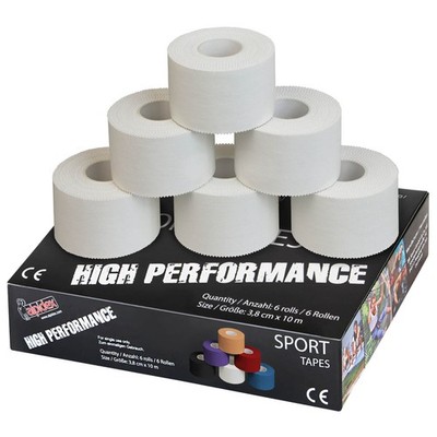 6 x Sport Tape 3,8cm x 10 m Sporttape weiß Tapeverband Fingertape Pflaster