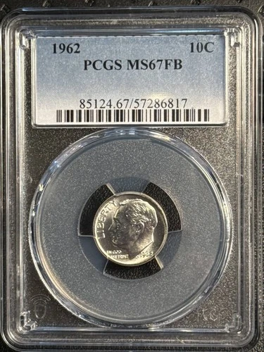 1962 P Dimes Roosevelt PCGS MS-67 FB