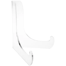 Plymor Clear Acrylic Angle Easel w/ Deep Support Ledges, 7.5" H x 7" W x 5.75" D