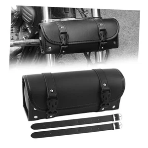 Leather Motorcycle Handlebar Bag,Large Capacity Front Fork Bag for Motorcycle  - Picture 1 of 8