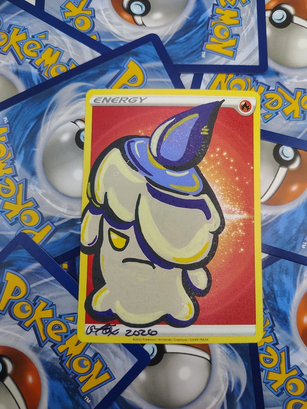 ACEO by FoxFootCrafts / UrocyonFox - Pokemon Litwick Acrylic Paint Original