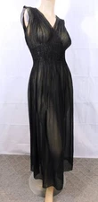 Vintage 1930s 30s Greek Revival Honeycomb Pure Silk Dress Gown Nightgown S