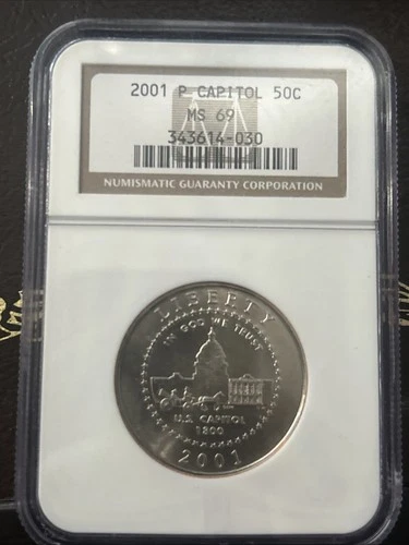 2001 P Capitol Visitor Commemorative Half Dollar NGC MS69