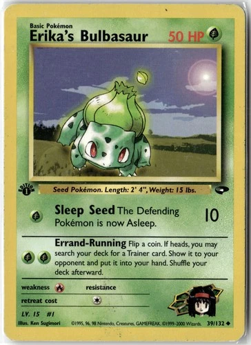 Erika's Bulbasaur Uncommon Gym Challenge 039/132 1st Edition MP