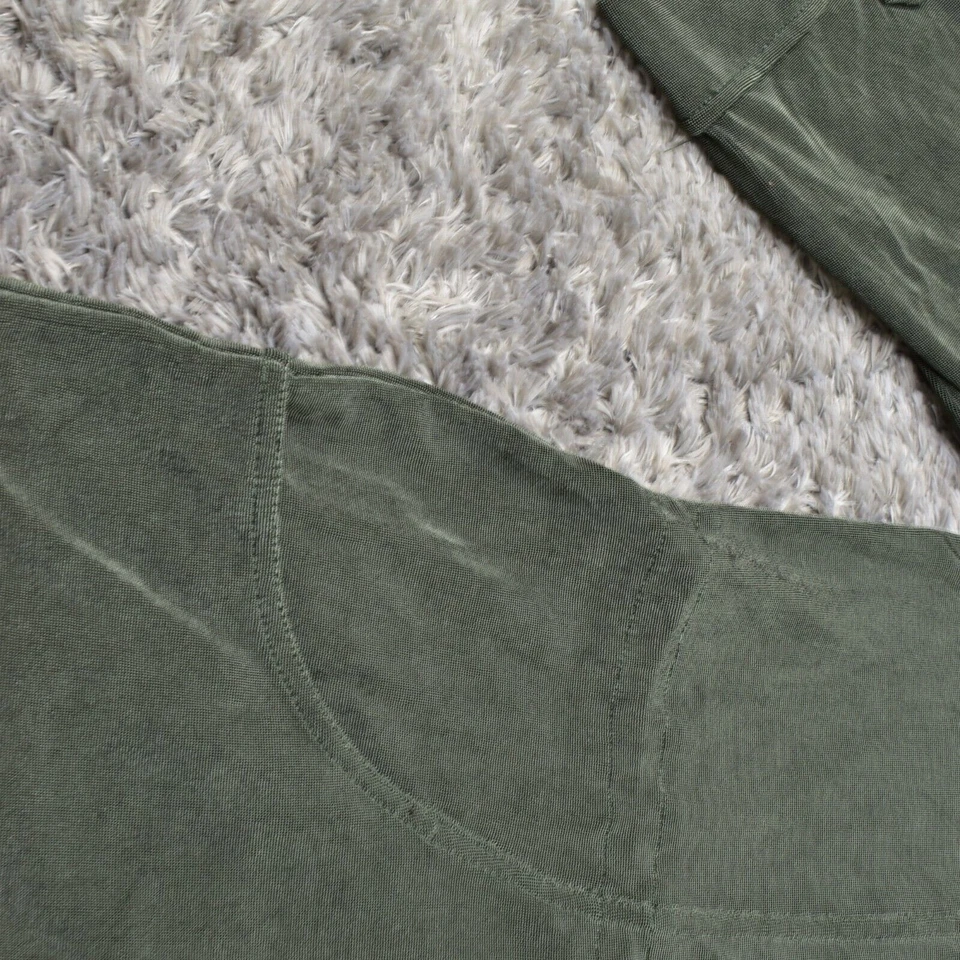 Chico's Women's Size 2 Basic Jacket Green Acetate 3/4 Sleeve Zip Solid - Image 3 of 4