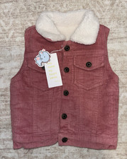 Morubut Girls Pink Corduroy Lined Button Vest...