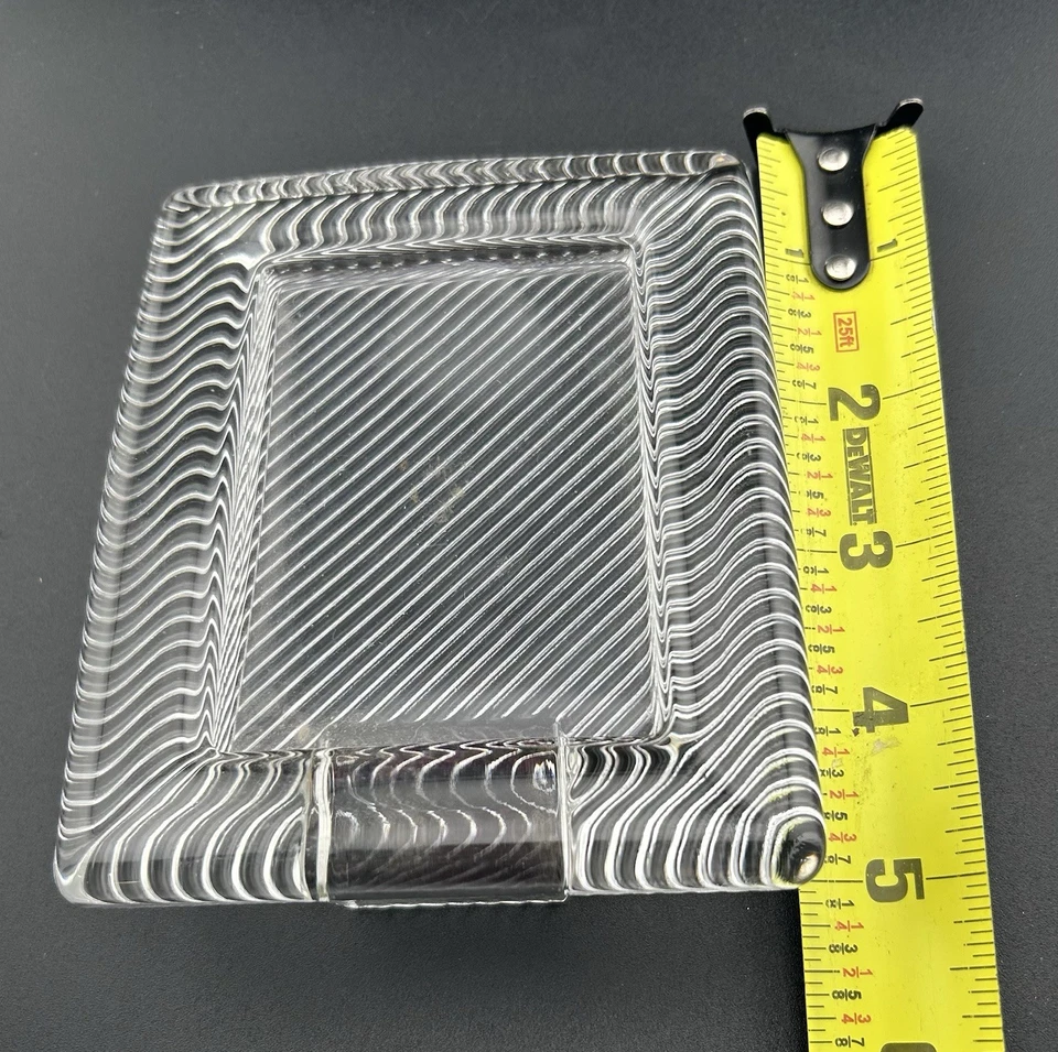 Vintage MIKASA Art Deco Picture Frame Clear Heavy Glass Crystal Ribbed 4x5 - Image 3 of 4