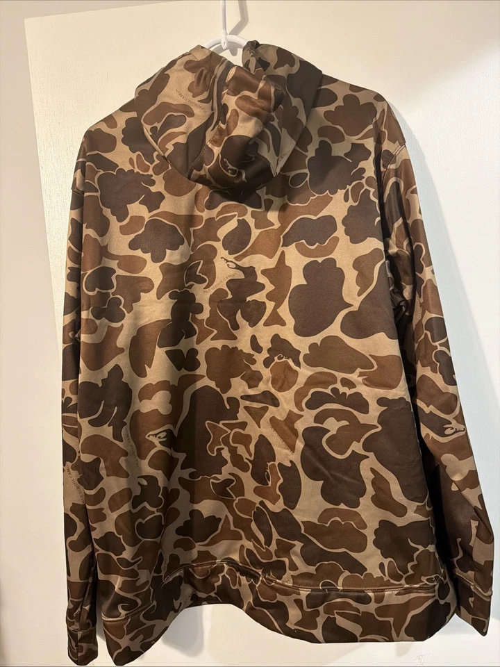 Drake Waterfowl Mens Hoodie Pullover Fleece Sweatshirt Sz L Old School Camo Duck - Image 4 of 4