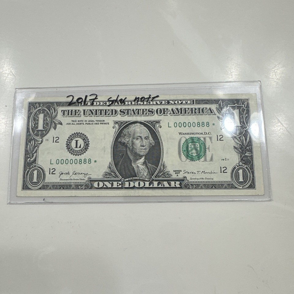 (( LOW # 00000888* STAR note )) Binary Fancy serial number $1 series ...