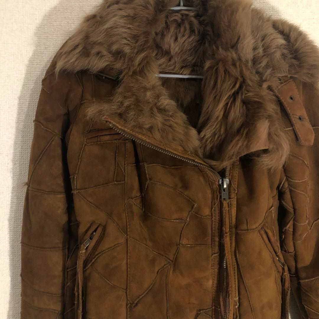 Only one   Patchwork  sheepskin riders jacket - image 13