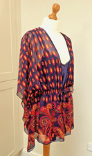 Joanna Hope Size UK 20 Two Part Top Chiffon Kaftan Blouse & Silky Camisole Vest