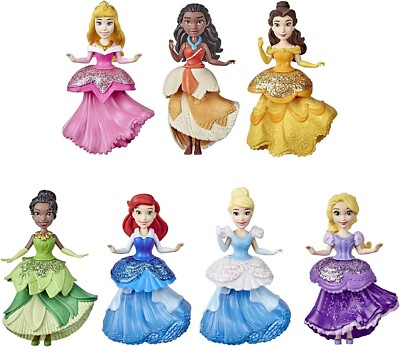 Disney Princess Royal Clips Multipack w/ 7 Small Dolls NEW OPEN/DAMAGED BOX