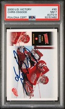 2000-01 Upper Deck Victory #90 Chris Osgood Detroit AUTO PSA 7 / 9 PSA /DNA POP1