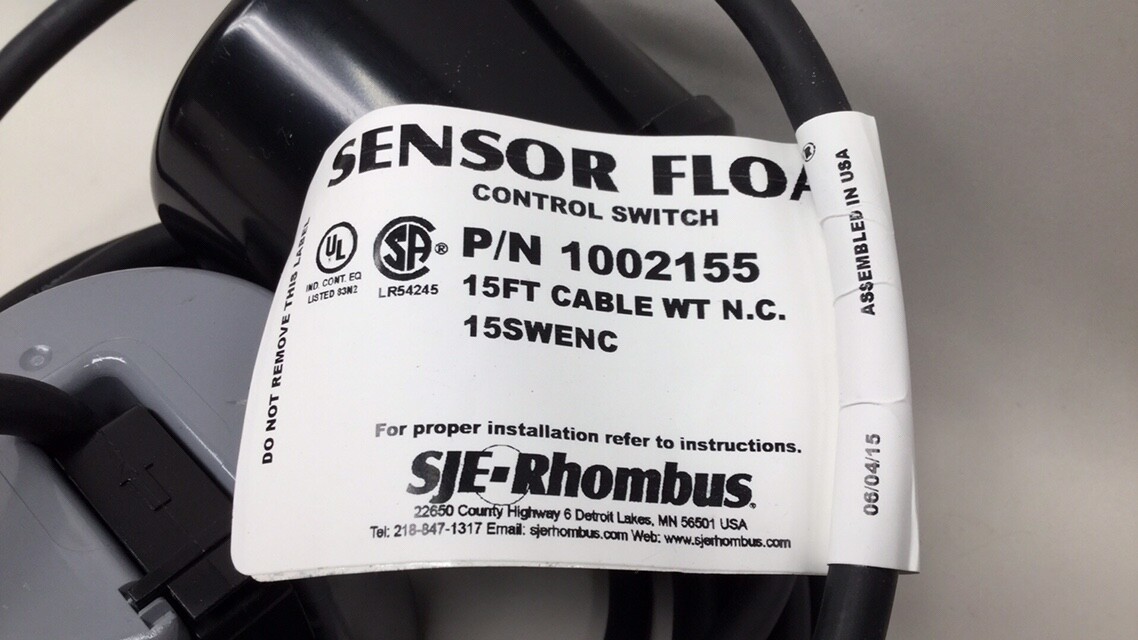 Miei T　0206 SJE-Rhombus 1002155 Sensor Float Control Switch 15FT Cable