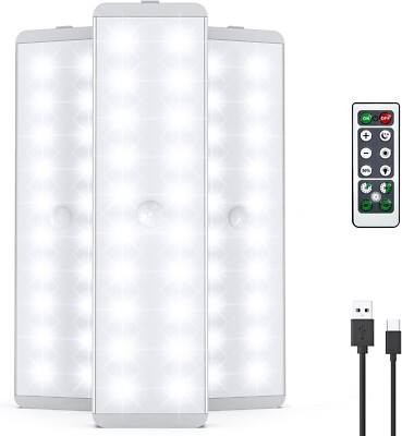 LED Closet Light, 20LEDs Dimmer USB Rechargeable Motion Sensor